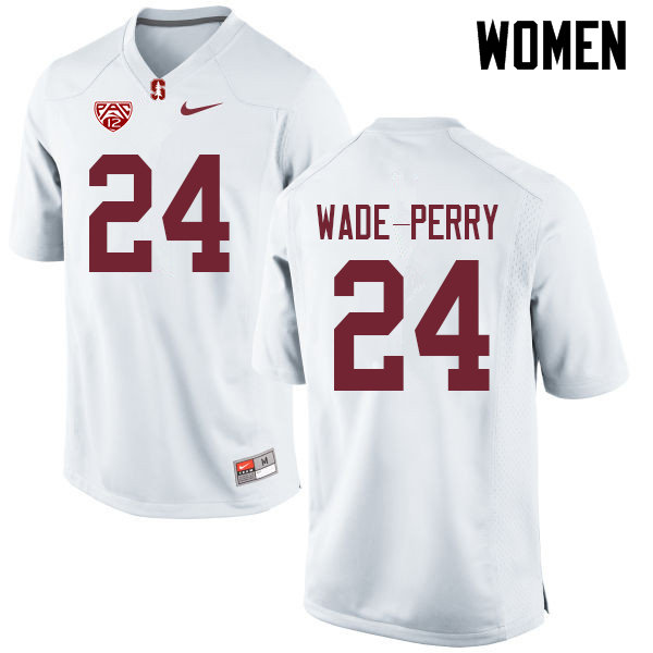Women #24 Dalyn Wade-Perry Stanford Cardinal College Football Jerseys Sale-White